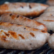 Sausages cooking.