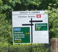 Directional road sign