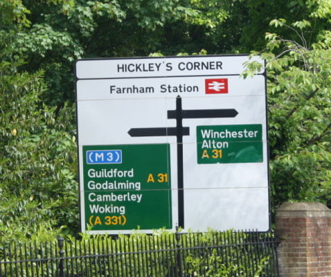 Directional road sign