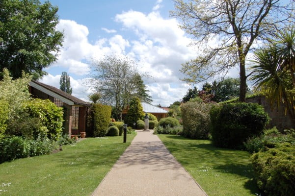 Pathway with grass on either side.