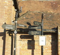 Two black signposts