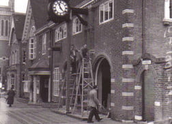Old black and white photo of town council offices