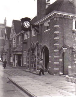Old black and white photo of town council offices