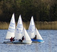 Three sailing boats, Frensham Pond.