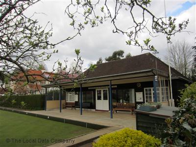 Exterior view of a bowling club pavilion