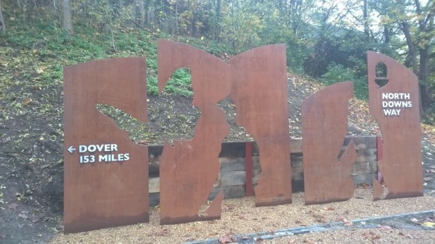 North Downs Way sign 2015 copyright FTC