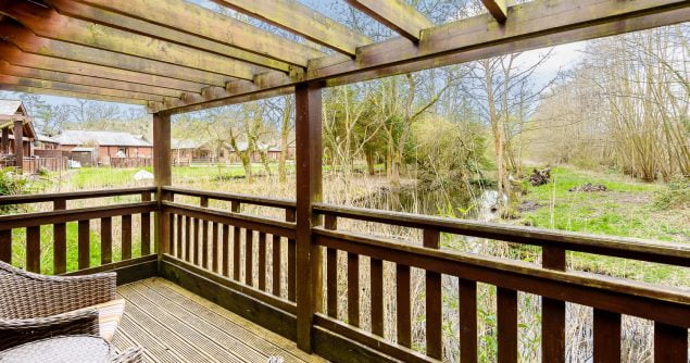 Wooden verandah overlooking a river