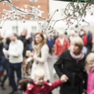 People at a Christmas market.