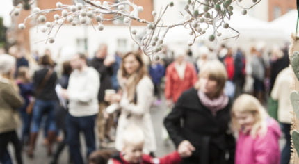 People at a Christmas market.