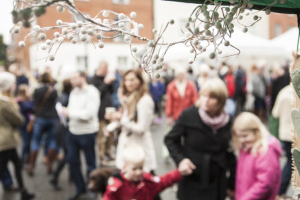 People at a Christmas market.