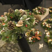 Christmas Wreaths at Market