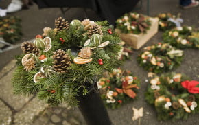 Christmas Wreaths at Market