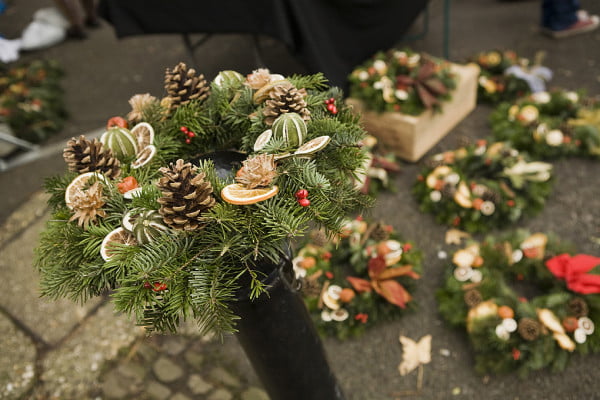 Christmas Wreaths at Market