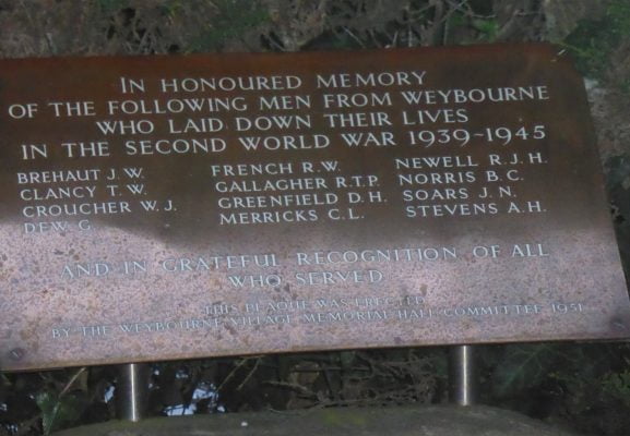 War memorial plaque.