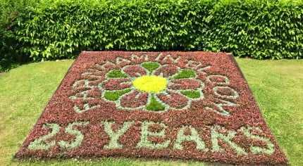 Flowers planted to spell out Farnham in Bloom 25 years