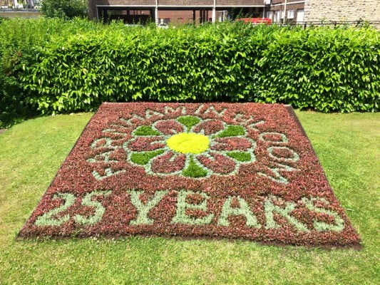 Flowers planted to spell out Farnham in Bloom 25 years