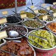 Bowls of olives at the Food Festival