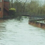 River Wey by Maltings flooded