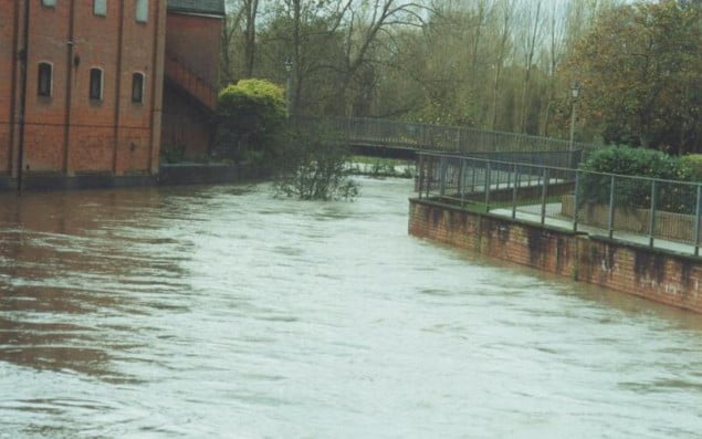 River Wey by Maltings flooded