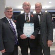 Receiving a certificate at the Star Councils' awards.