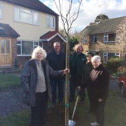 The photo shows Jane Marley (right) with two of her neighbours, Cllr Stephen Hill and Robin Cooper from Farnham Town Council.