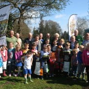 A group of children and adults outside