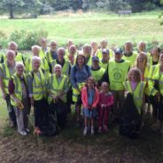 Volunteers who took part in a town centre litter pick.