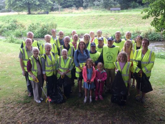 Volunteers who took part in a town centre litter pick.