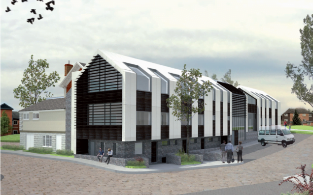 Artists impression of a community building.