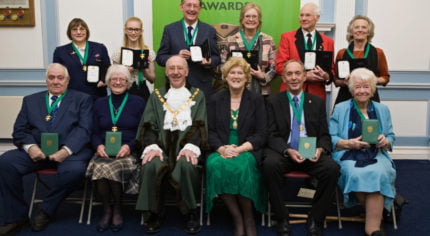Recipients of Services to Farnham Awards 2017.