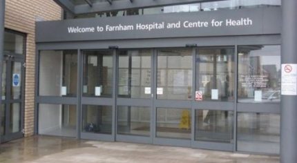 Farnham Hospital entrance.