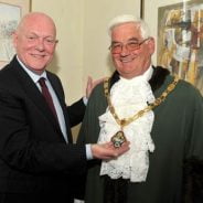 Cllr Mike Hodge with newly elected Mayor of Farnham Cllr David Attfield