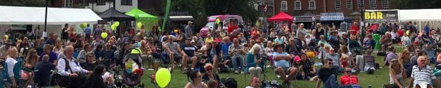 People sitting in a park.