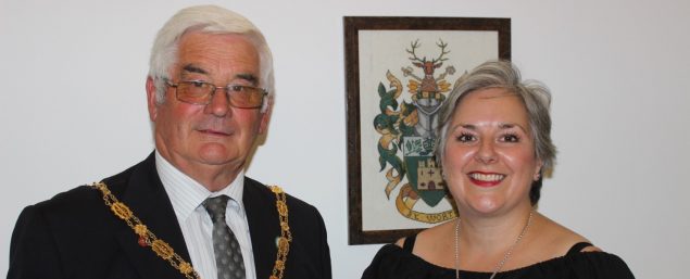 Mayor of Farnham Cllr David Attfield with newly elected Deputy Mayor Cllr Paula Dunsmore.