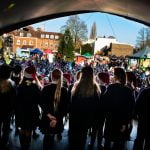 View of crowd from back of stage.