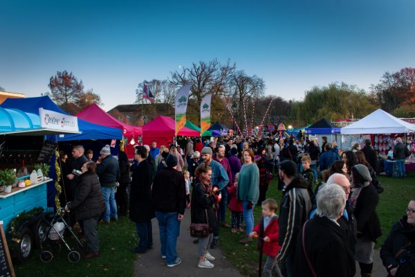 Crowd of people at a fete