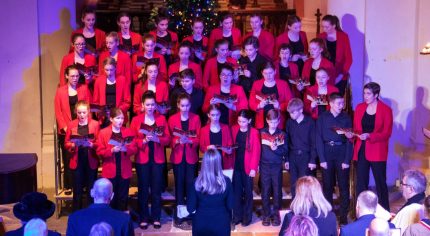 Choir singing in church