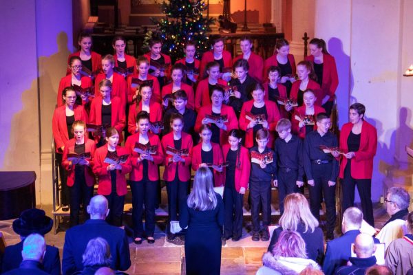 Choir singing in church