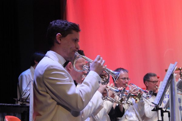 Musicians playing trumpets