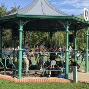 Band playing music in a bandstand