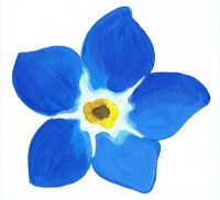 Painted blue forget me not