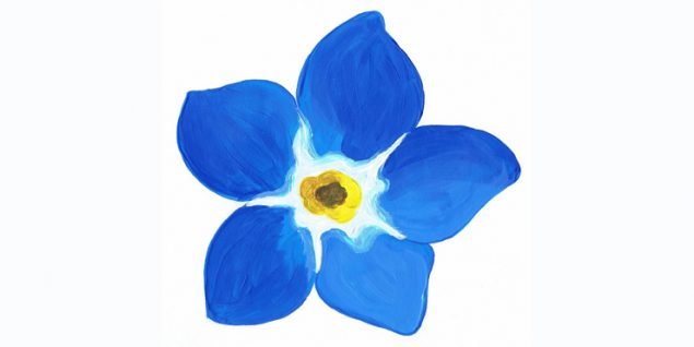 Painted blue forget me not
