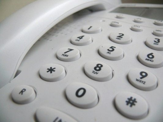 White push button phone