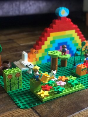 Rainbow lego and garden