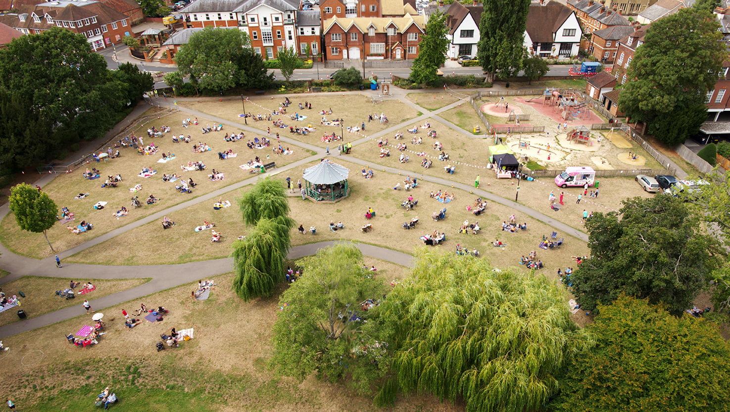 Aerial photo of a park