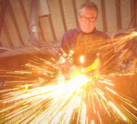 Blacksmith at work. Fire