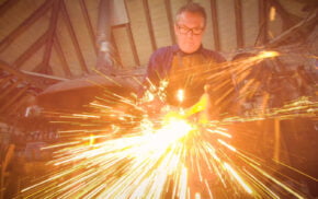 Blacksmith at work. Fire