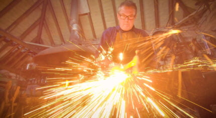 Blacksmith at work. Fire