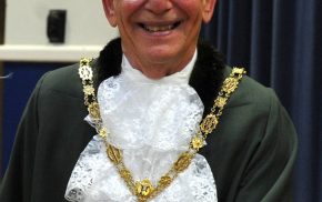 Male Mayor dressed in Mayoral robes at Mayor Making