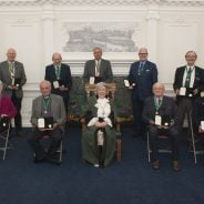 Group of people with Mayor front centre.